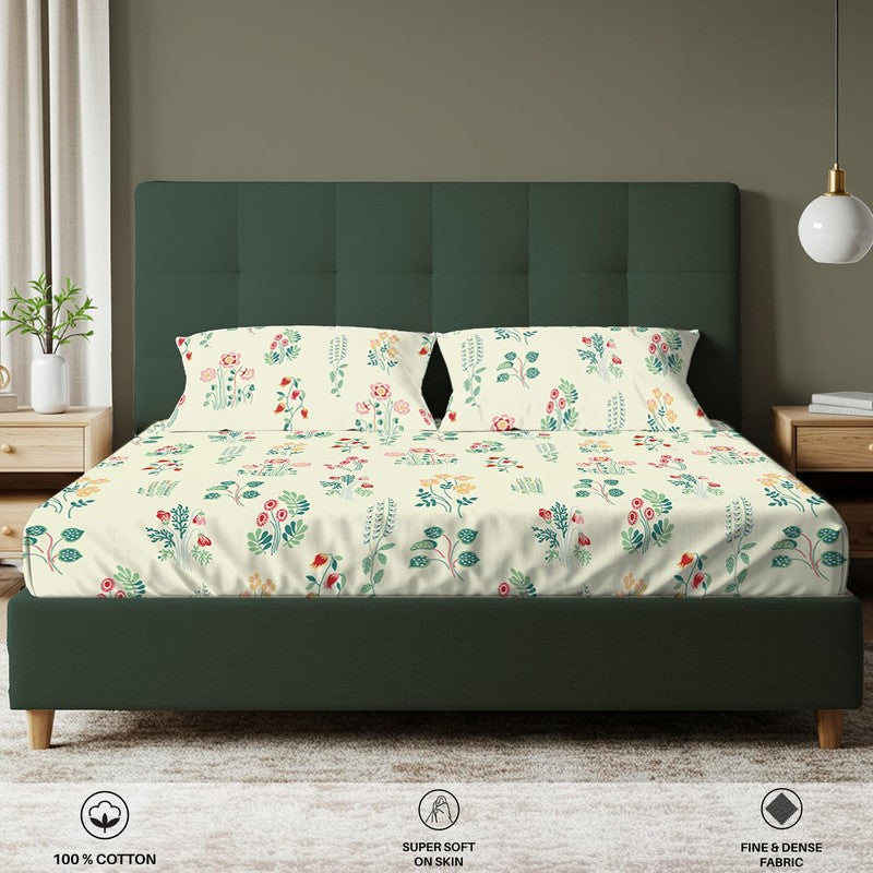 Urban Space AbstraLux Fitted Cotton Bedsheet (Green) - 200 TC media 6