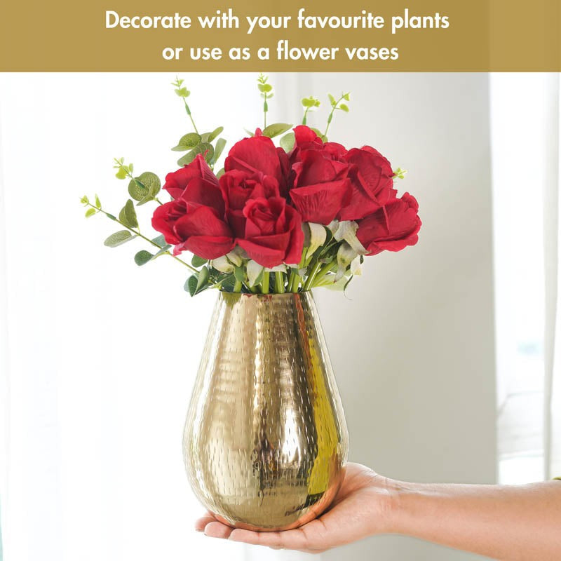 Drop-Style Metal Vase - Gold media 7