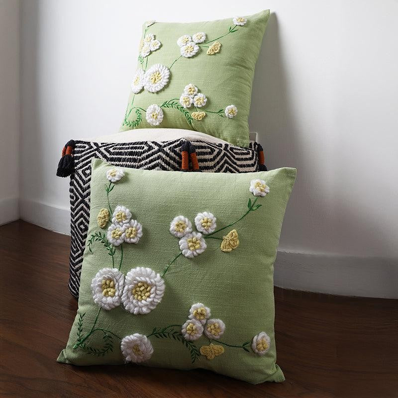 Calliope Embroidered Cotton Cushion Cover - Set Of Two media 2
