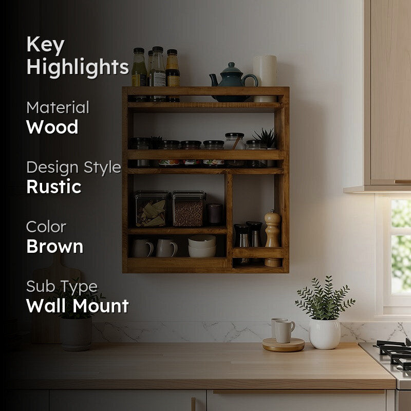 Tribeka Wooden Kitchen Storage Rack media 2