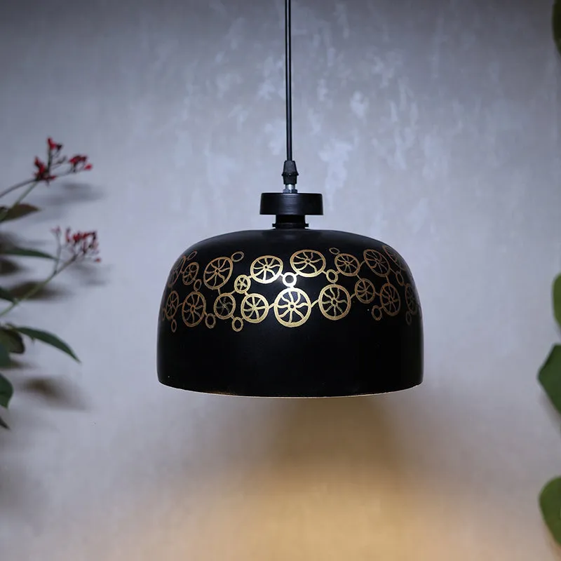 Eternal Cycle Hand Painted Metal Hanging Lamp media 1