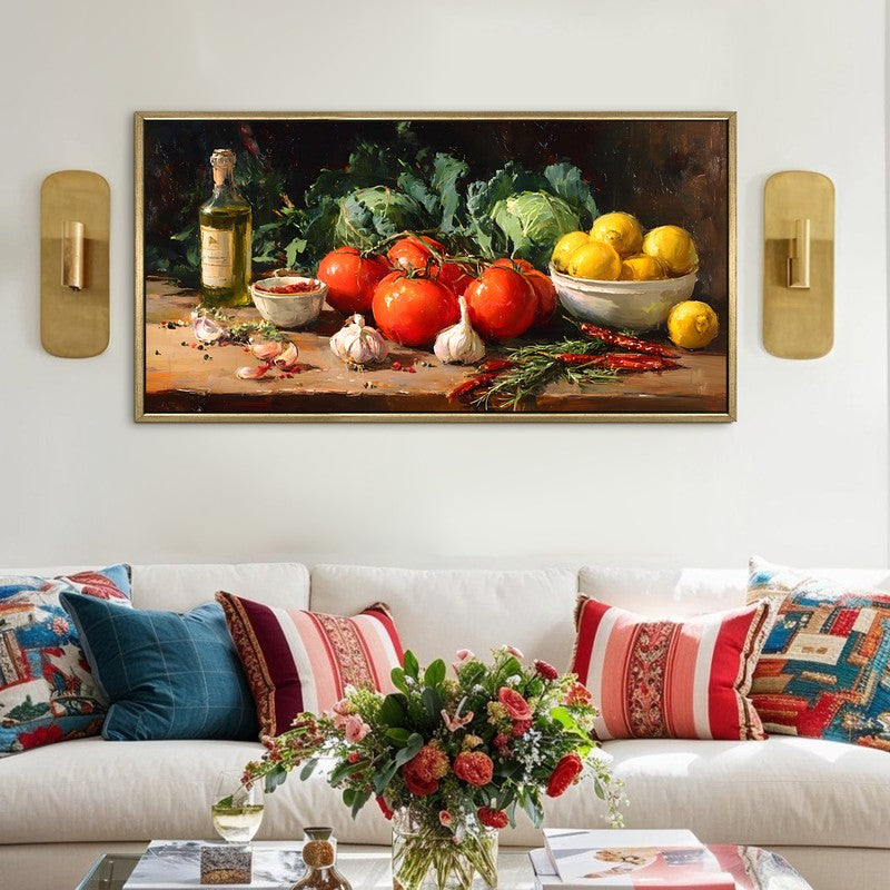 Mediterranean Quiet Canvas Wall Painting With Frame