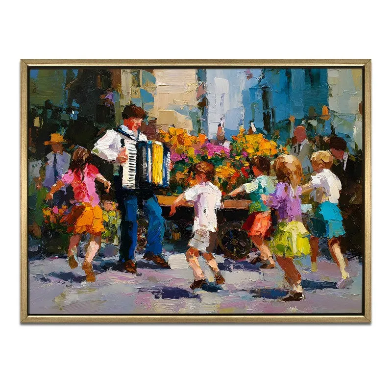 Joyful Market Canvas Wall Painting With Frame media 3