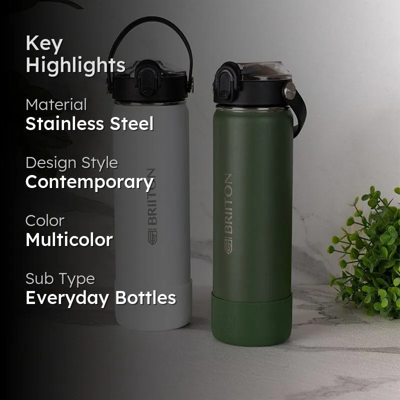 Sip Master Water Bottle (White & Green, 750 mL Each) - Set Of Two media 2