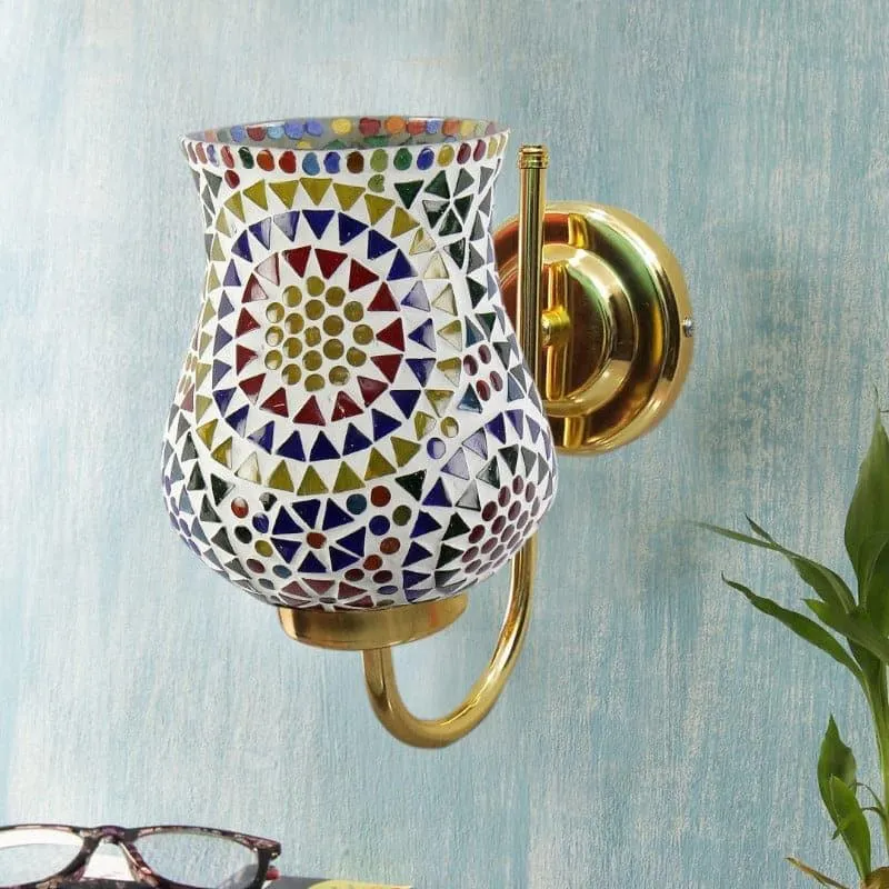 Galora Mandala Goblet Glass & Metal Wall Lamp media 3