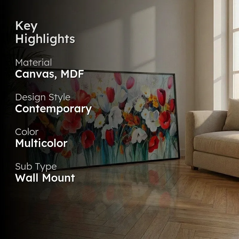 Whispers of Blush Canvas Wall Painting With Frame media 2