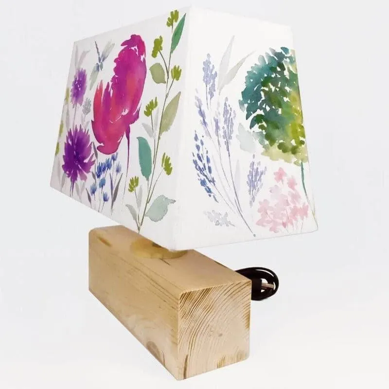 Driso Floral Handpainted Fabric Table Lamp - Multicolor media 5