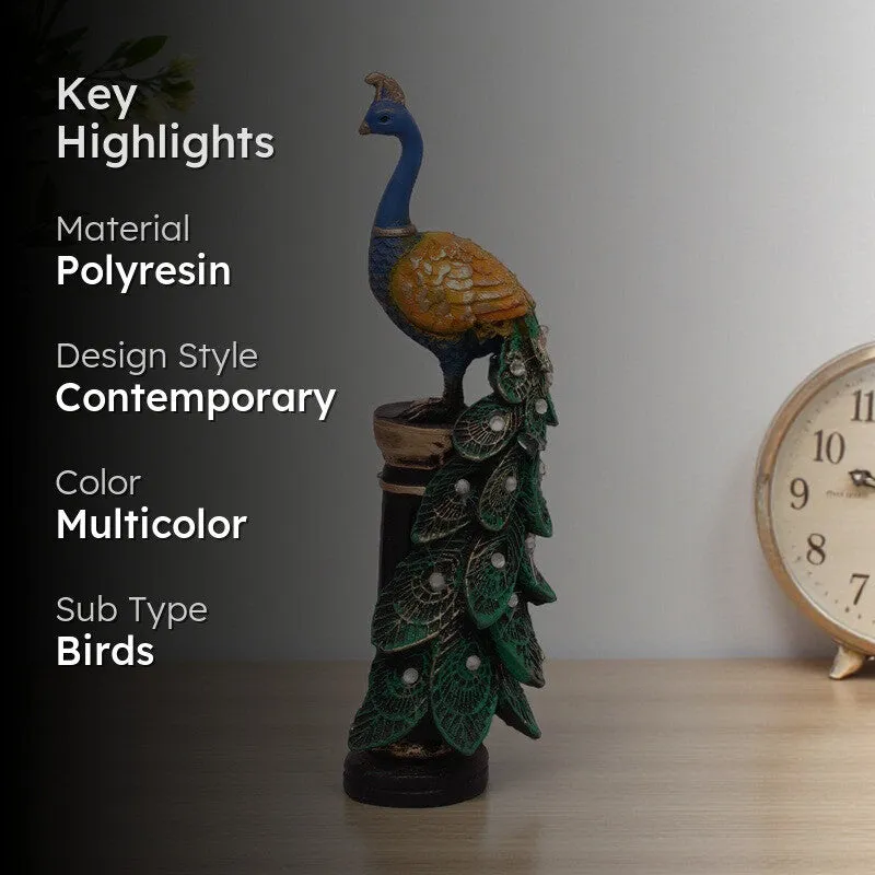 Opulent Peacock Polyresin Showpiece media 2