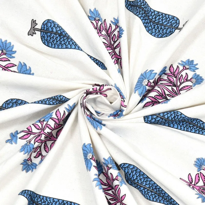 Desia Cotton Bedsheet (White,Pink) - 240 TC media 5