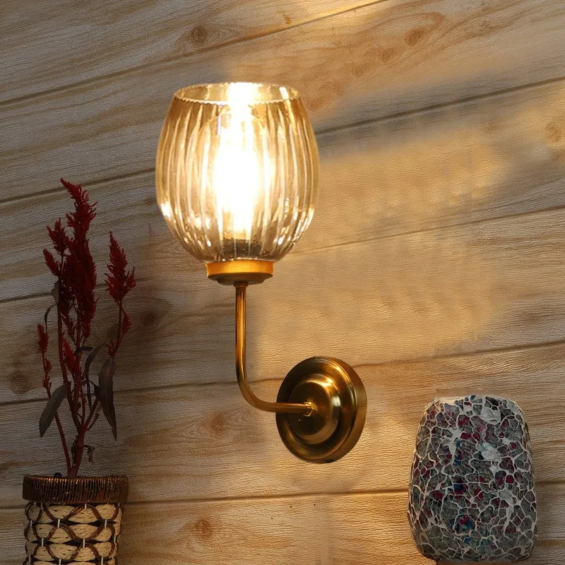 Vintage Glow Golden Base Glass Wall Lamp media 4