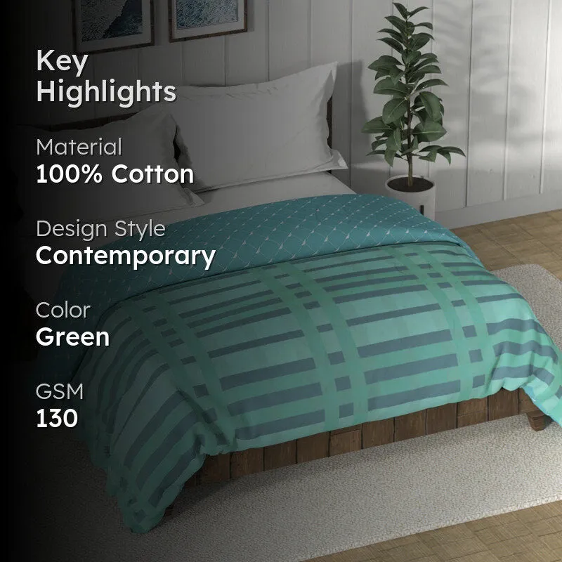 Nautica Precision Plaid Reversible Comforter (Seagreen) - 130 GSM media 2