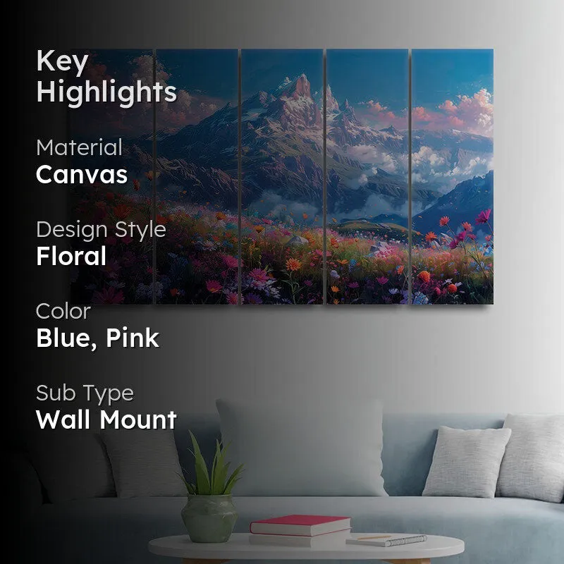 Whimsical Meadow Canvas Wall Art - Set Of Five media 2