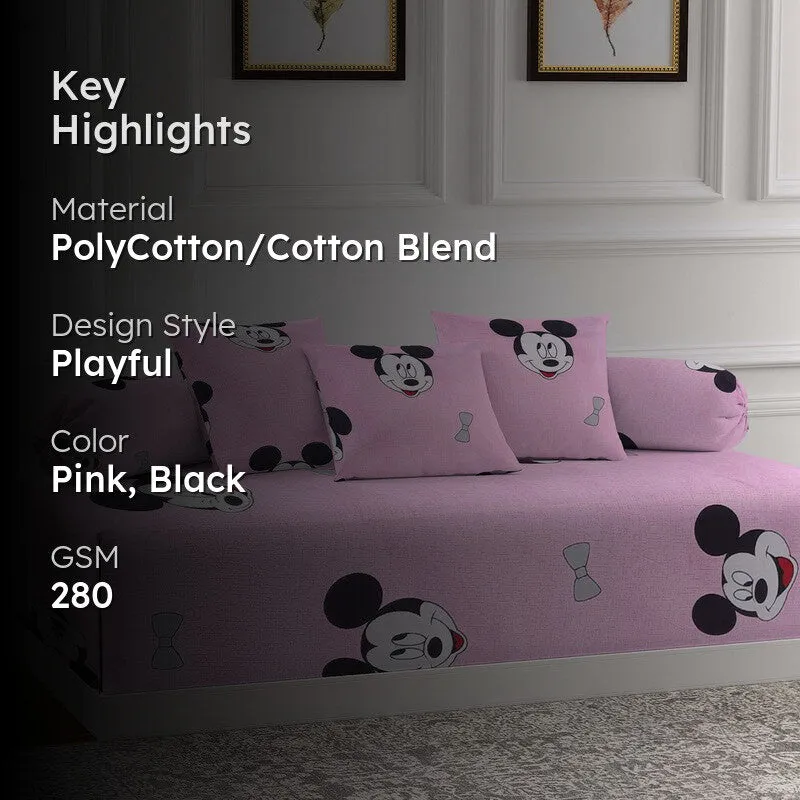 Smileyx Mickey Printed Diwan Set - Six Piece Set media 2