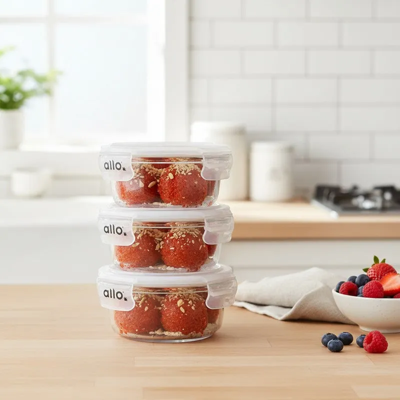 Tiflak Leak Proof Glass Lunch Box (400 mL Each) - Set Of Three media 3