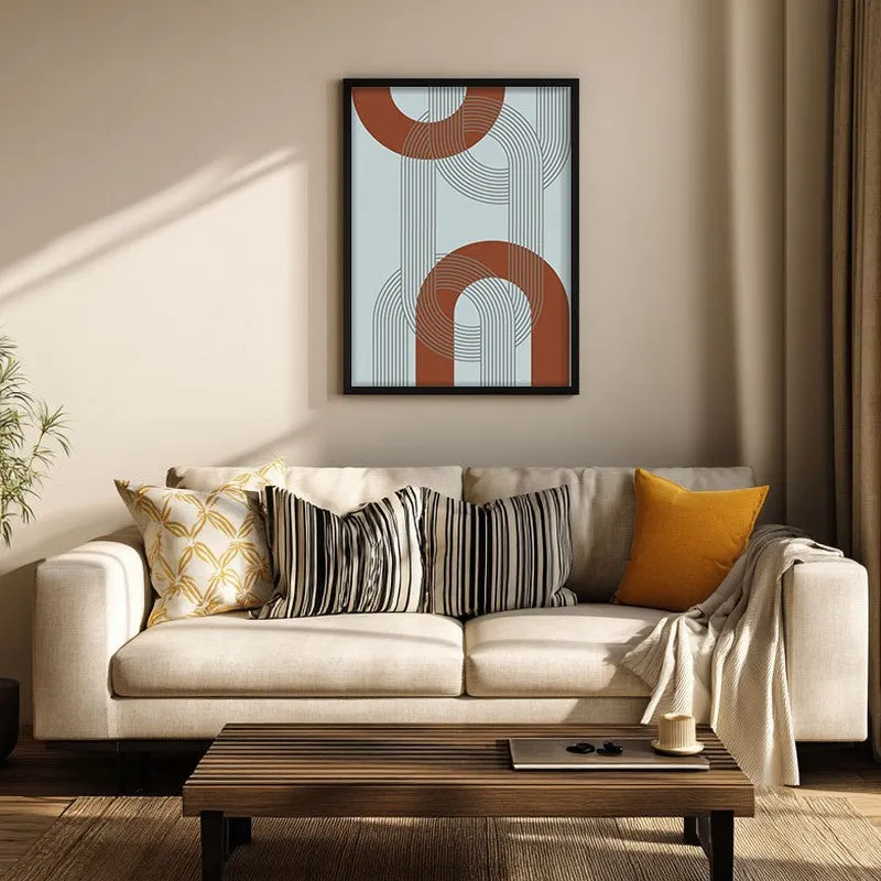 Linear Echo Canvas Wall Painting With Black Frame media 1