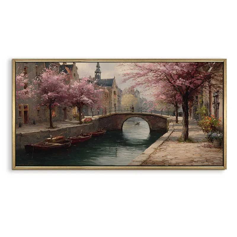 Blossom Bridge Canvas Wall Painting With Frame media 3