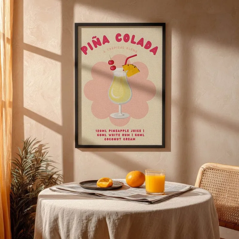 Pina Colada Archival Canvas Wall Art - Black media 4