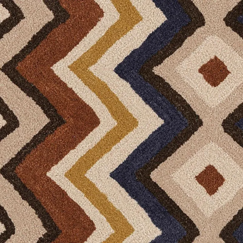 Shelob Hand Tufted Geometric Wool & Nylon Carpet - Rust Brown media 7