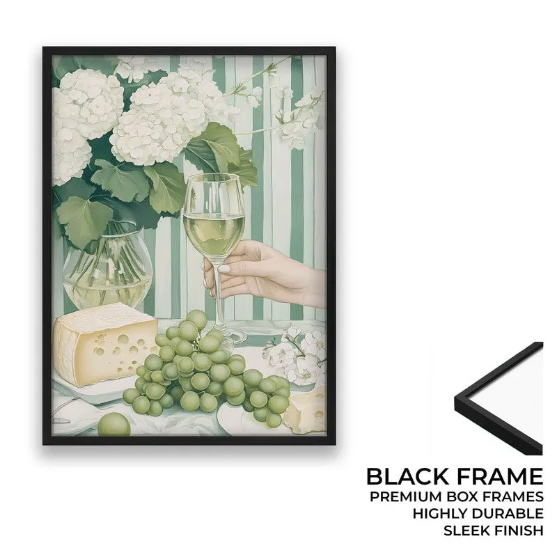 Floral Champain Archival Canvas Wall Art - Black media 8