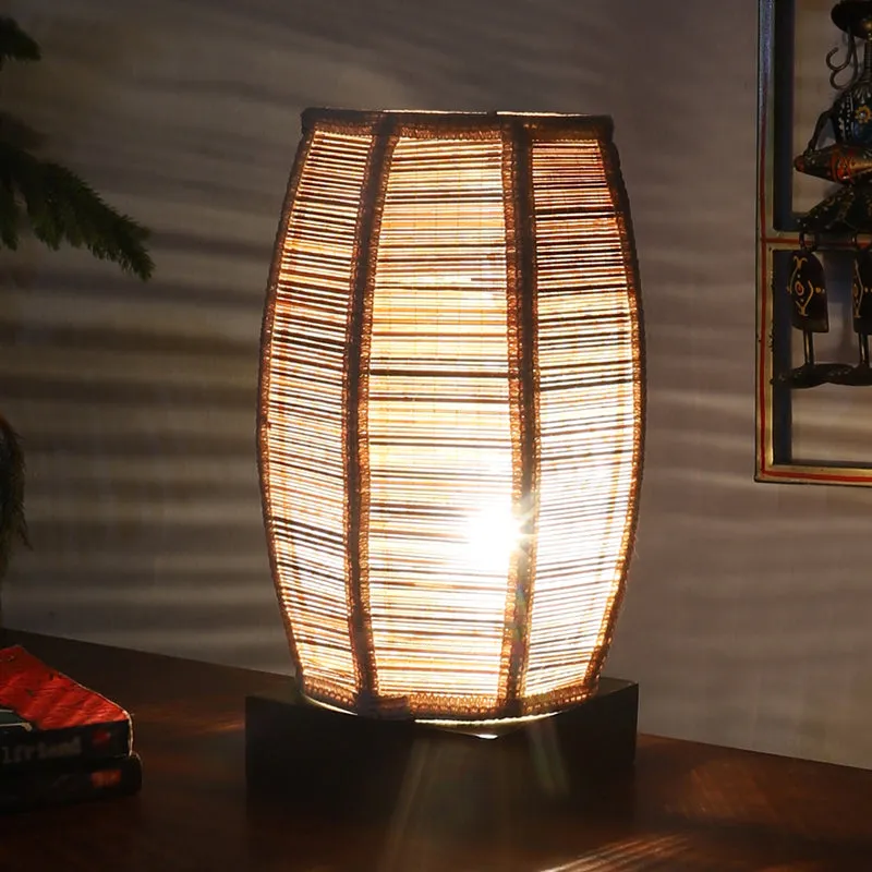 Lumorae Edge Bamboo Table Lamp - Black media 1