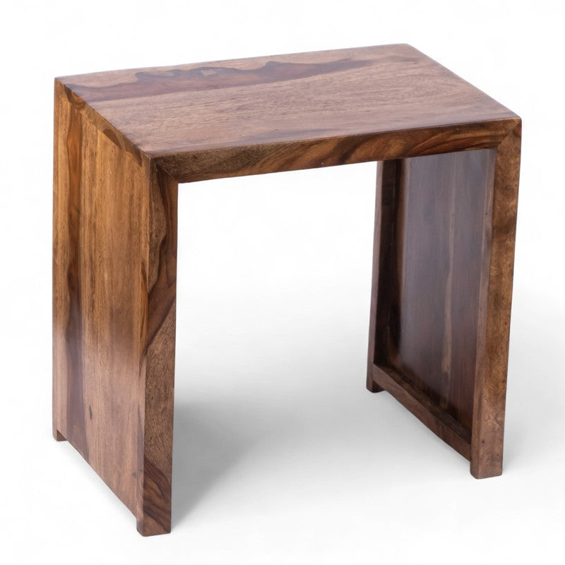 Sverox Sheesham Wooden Side & Bedside Table (Brown,Beige) - Set Of Three media 5