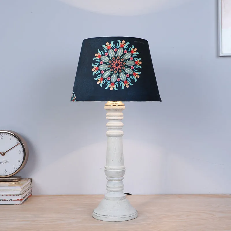 Toile Coil Printed Mango Wood Table Lamp - Multicolor media 2