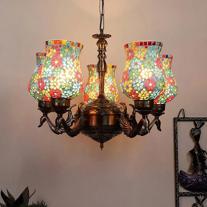 Bido Mayoora Mosaic Golden Antique Ceiling Lamp media 1
