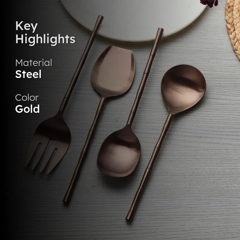 Bamboo Elegance Rose Serving Set - Four Piece Set media 2