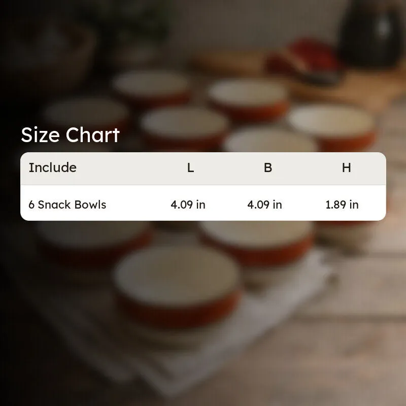 Nibble Ceramic Snack Bowls (Red,White, 180 mL Each) - Set Of Six media 9