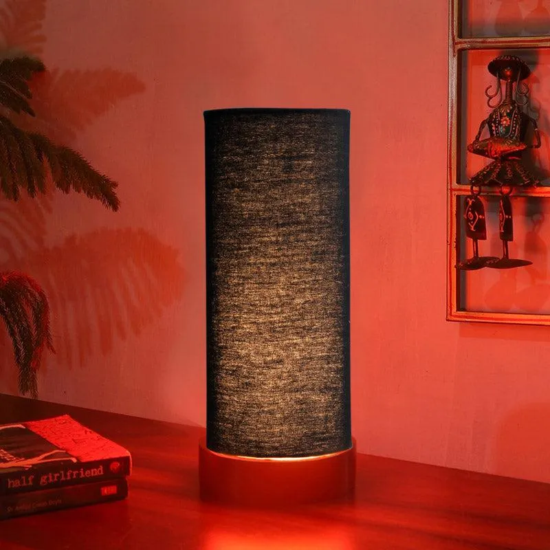 Mirza Tower Wooden Table Lamp - Black media 2