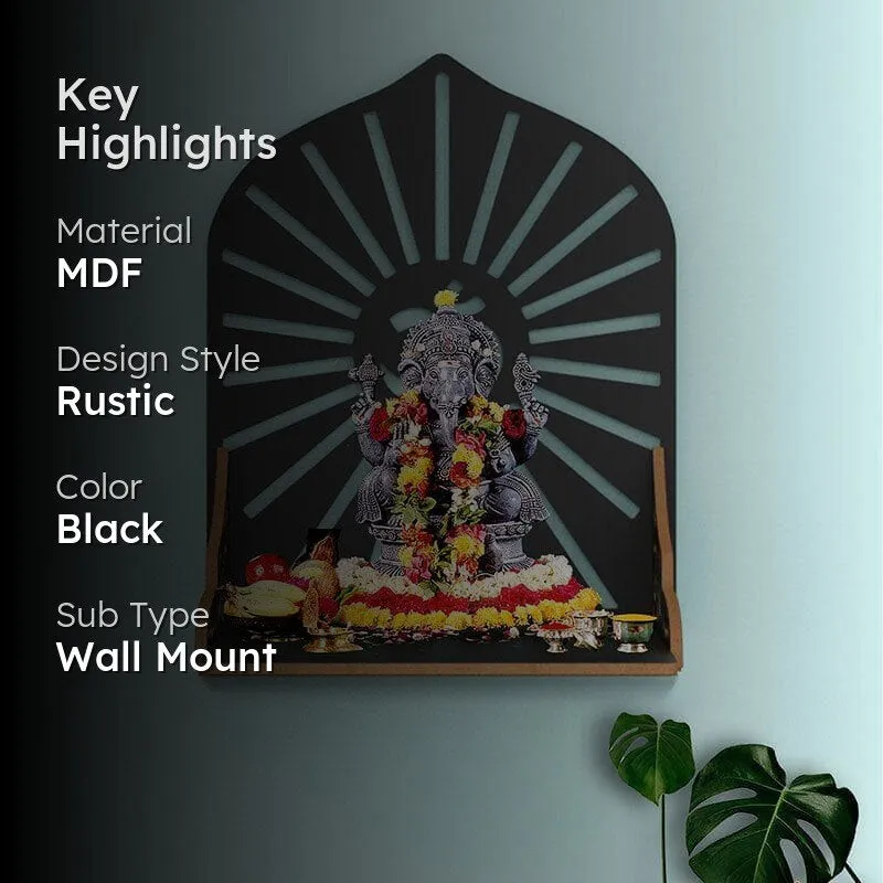 Divine Sanctuary Religious Wall Shelf - Black media 2