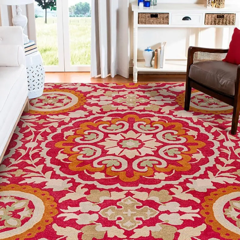 Paladin Hand Tufted Ethnic Wool & Nylon Carpet - Pink media 3