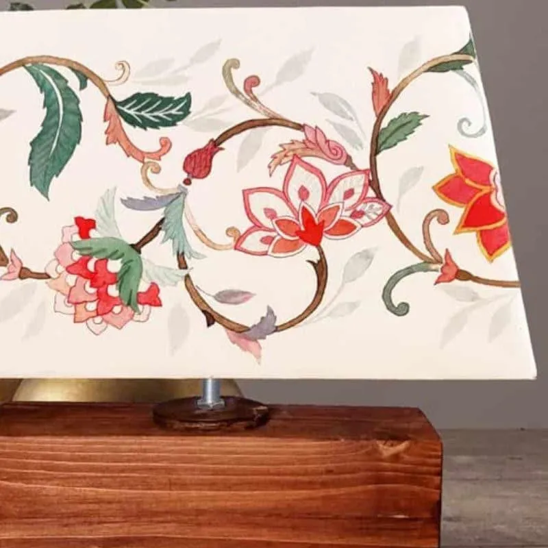 Mural Muse Handpainted Fabric Table Lamp - Multicolor media 5