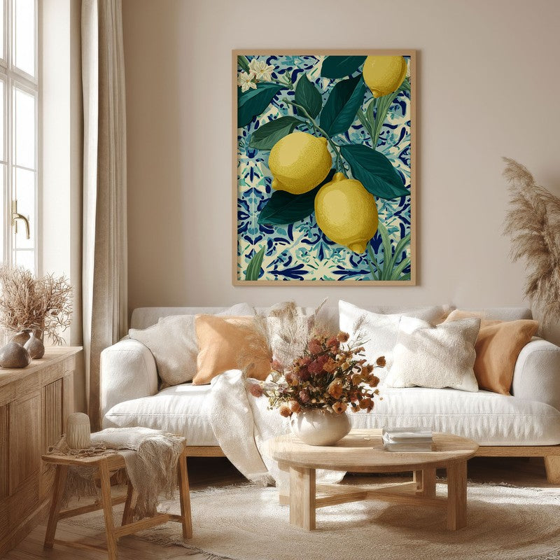 Limonia Canvas Wall Painting With Brown Frame