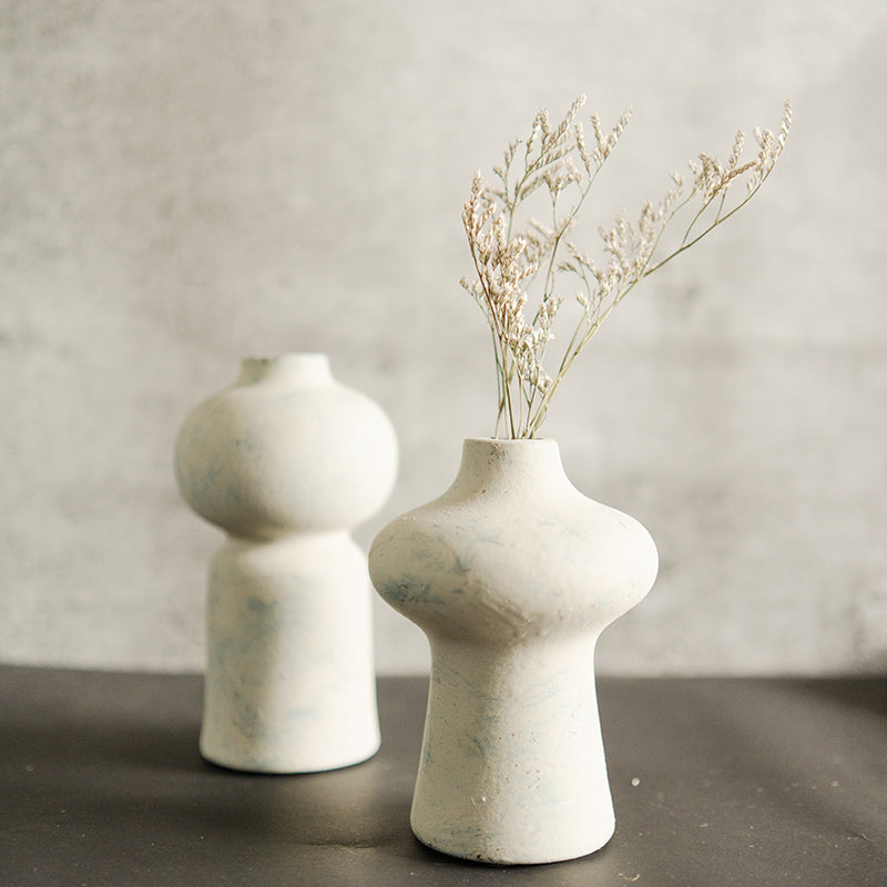 Terra Bubble Porcelain Vase With Dried Flower