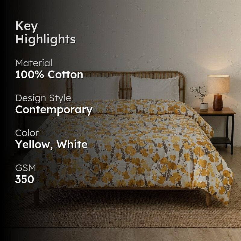 Amber Blossom Cotton Comforter - 350 GSM media 2