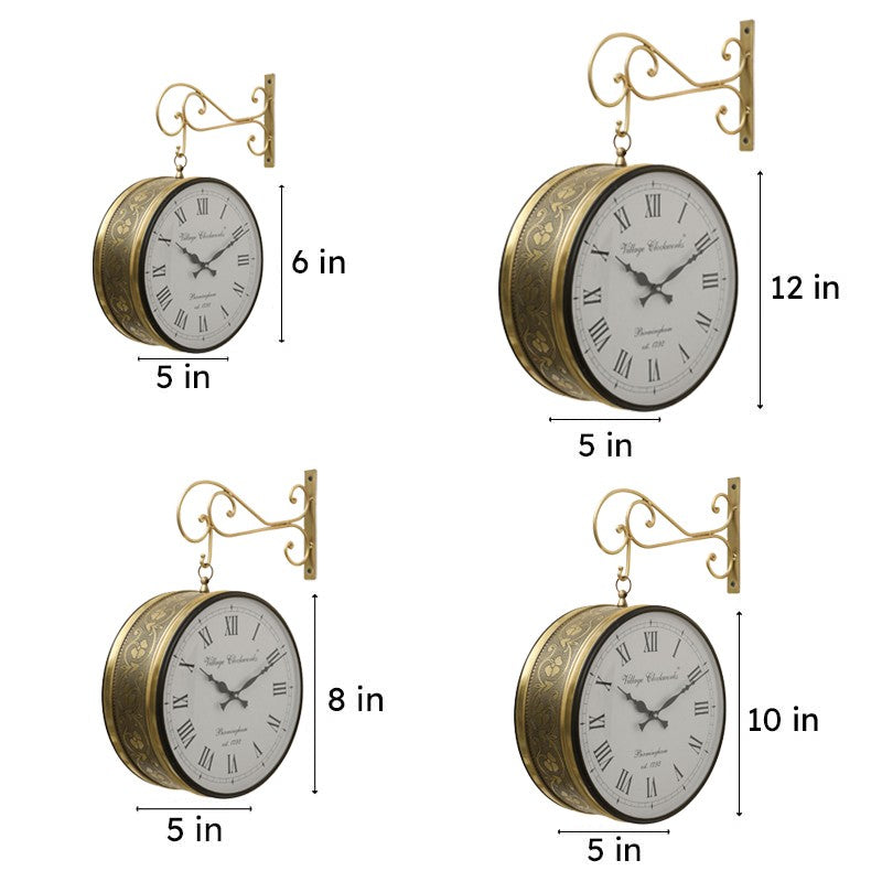 Railway Regency Double - Sided Vintage Wall Clock - Gold media 10