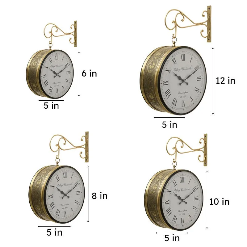 Railway Regency Double - Sided Vintage Wall Clock - Gold media 10