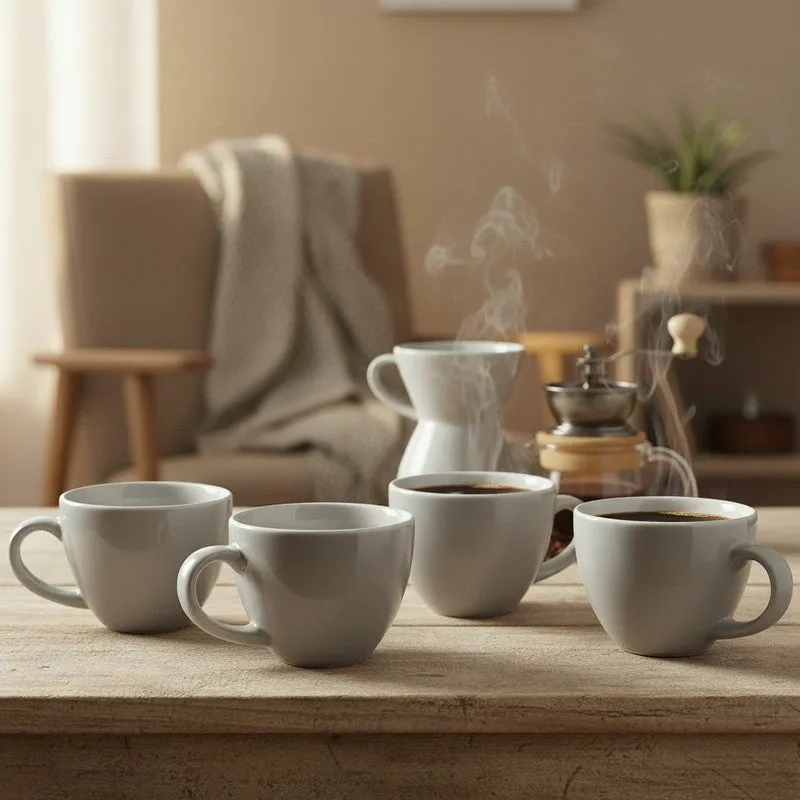 Cozy Ceramic Tea Cup (80 mL Each) - Set Of Four media 1