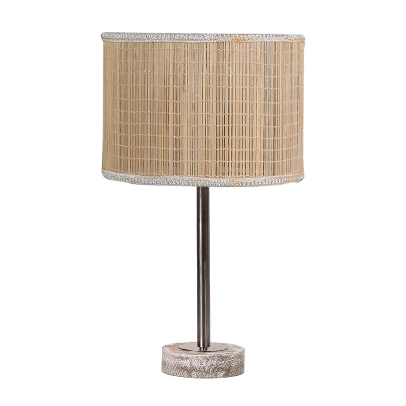 Bambou Rodin Wooden Table Lamp - Beige,Silver,White media 4