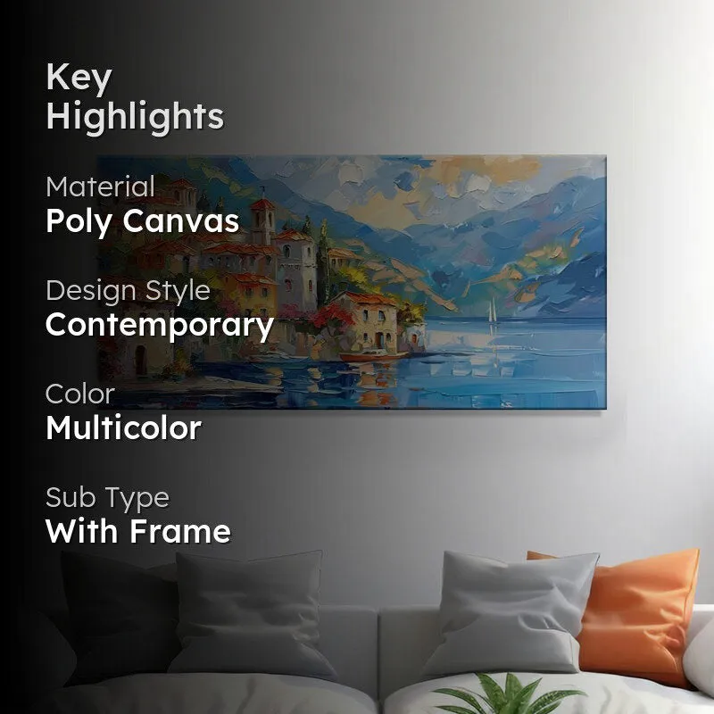 Italian Coastal Village Poly Canvas Wall Painting media 2