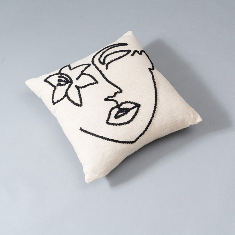 Inaya Embroidered Abstract Cushion Cover - Square media 3