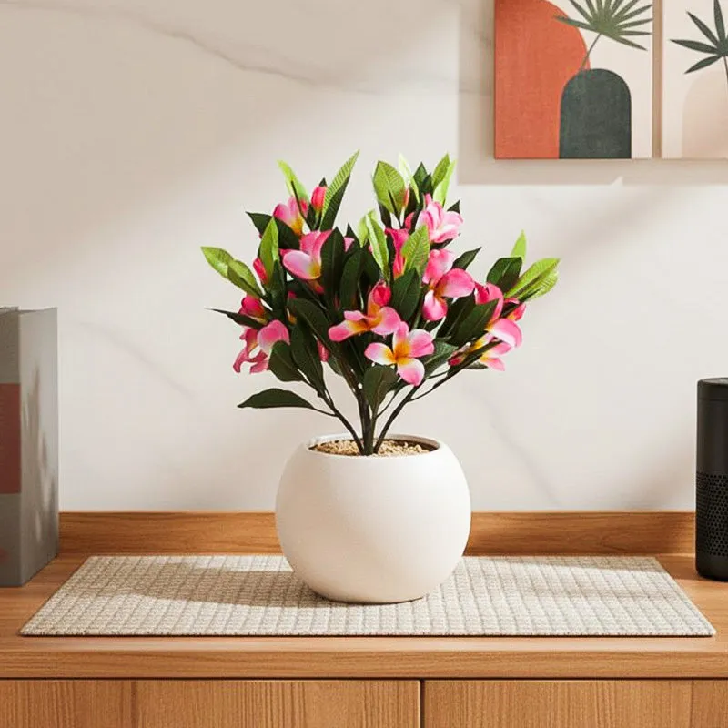 Faux Frangipani Bonsai (41 cms) - Pink media 1