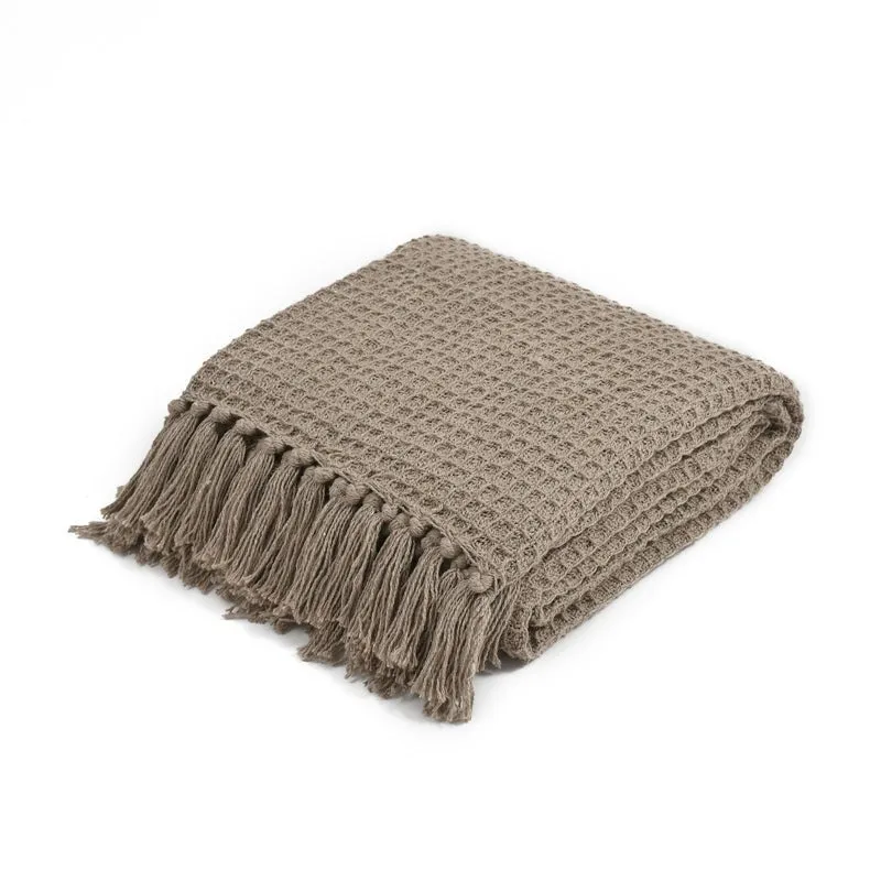 Arida Cotton Waffle Throw - Beige media 5