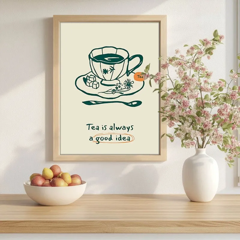 Silent Sips Archival Canvas Wall Art - Brown media 1