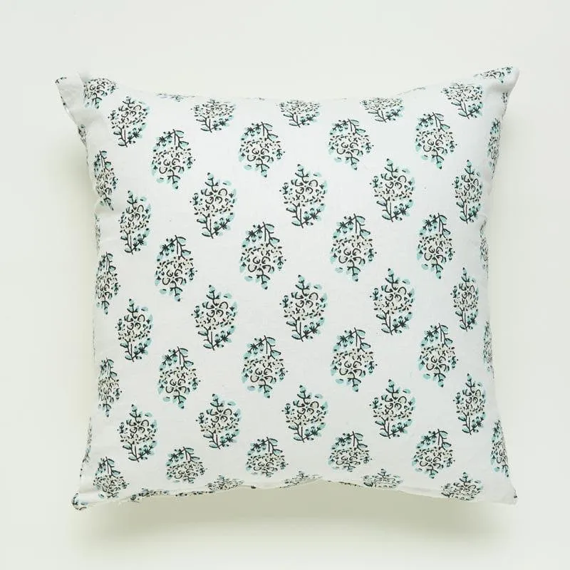 Sanganeri Charm Cushion Cover (Teal) - Set Of Two media 3