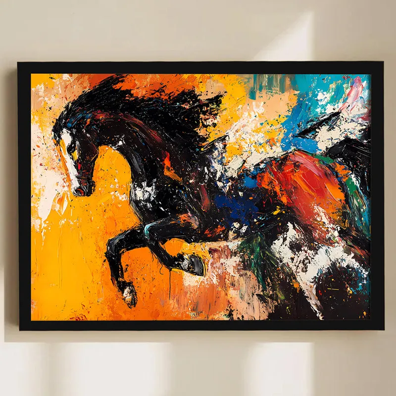 Paint Burst Stallion Wall Art With Frame media 3