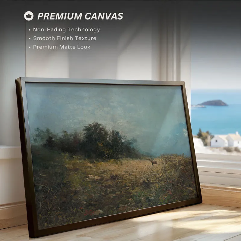 Painted Meadow Wood Wall Art With Frame - Black media 4