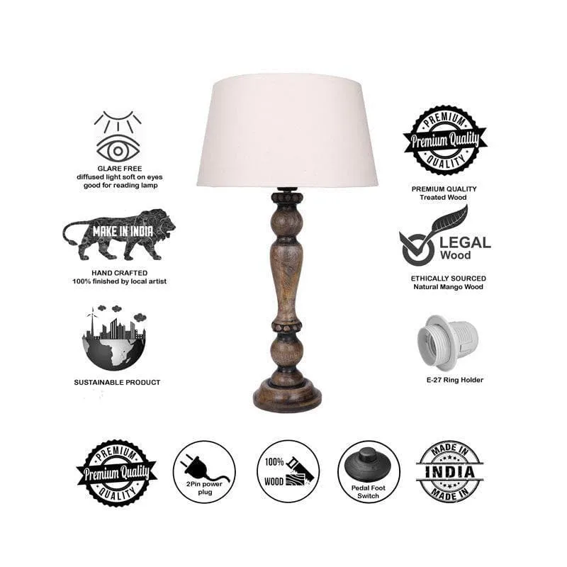 Triti Fabric Table Lamp - Beige,Brown media 6
