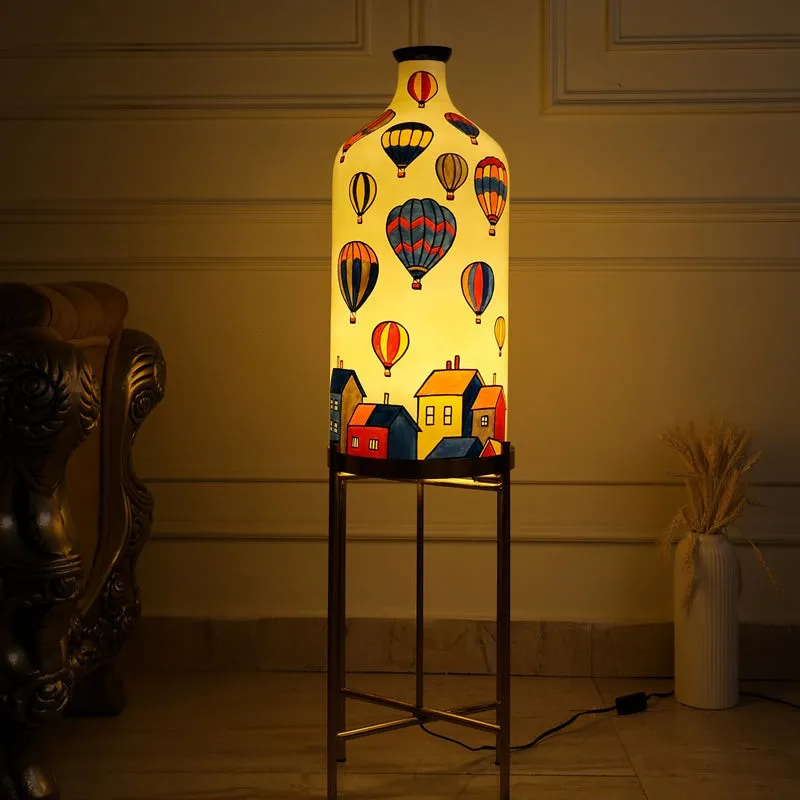 Dream Drift Hand Painted Glass Floor Lamp With Stand media 1